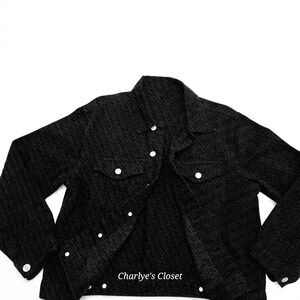 Brandy Melville John Galt Black Denim Jacket S Grunge Goth‎ City Layering Travel